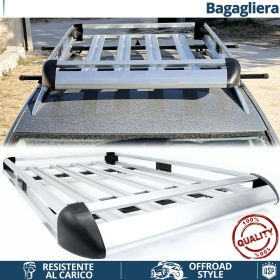 Portaequipajes de Techo para Fiat Idea, Uno SW | Cesta de Equipajes en Aluminio Plateado