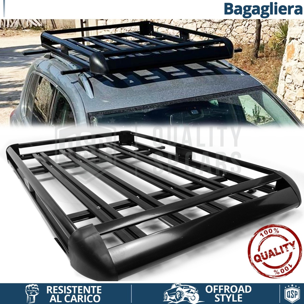 Portaequipajes de Techo para Ford Escort, Focus, Mondeo SW | Cesta de Equipajes en Aluminio Negro
