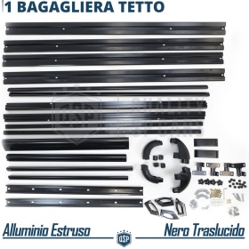 Portaequipajes de Techo para Ford Escort, Focus, Mondeo SW | Cesta de Equipajes en Aluminio Negro