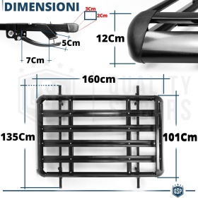 Portaequipajes de Techo para Ford Escort, Focus, Mondeo SW | Cesta de Equipajes en Aluminio Negro