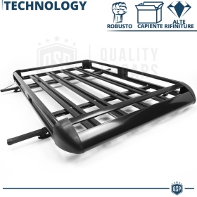 Portaequipajes de Techo para Ford Escort, Focus, Mondeo SW | Cesta de Equipajes en Aluminio Negro