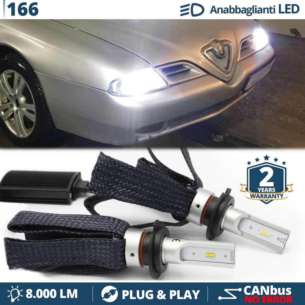 Kit LED H7 para Alfa Romeo 166 Luces de Cruce CANbus | 6500K Blanco Frío 8000LM