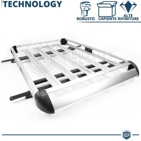 Car Roof Rack Basket Tray for Hyundai Tucson, ix35 | Travel Luggage CARRIER in Silver Aluminum
