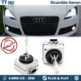 2x Bombillas Bi-Xenon D1S de Repuesto para AUDI TT 8J Luz 6.000K Blanco Frio Lámpara 35W