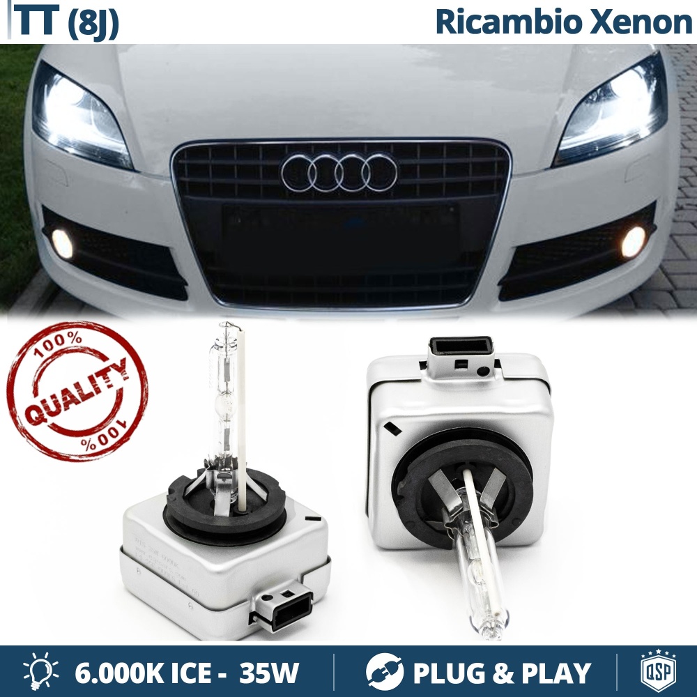 2x Bombillas Bi-Xenon D1S de Repuesto para AUDI TT 8J Luz 6.000K Blanco Frio Lámpara 35W