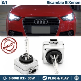 2x Bombillas Bi-Xenon D3S de Repuesto para AUDI A1  Luz 6.000K Blanco Frio Lámpara 35W