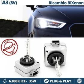 2x Bombillas Bi-Xenon D3S de Repuesto para AUDI A3 8V Luz 6.000K Blanco Frio Lámpara 35W