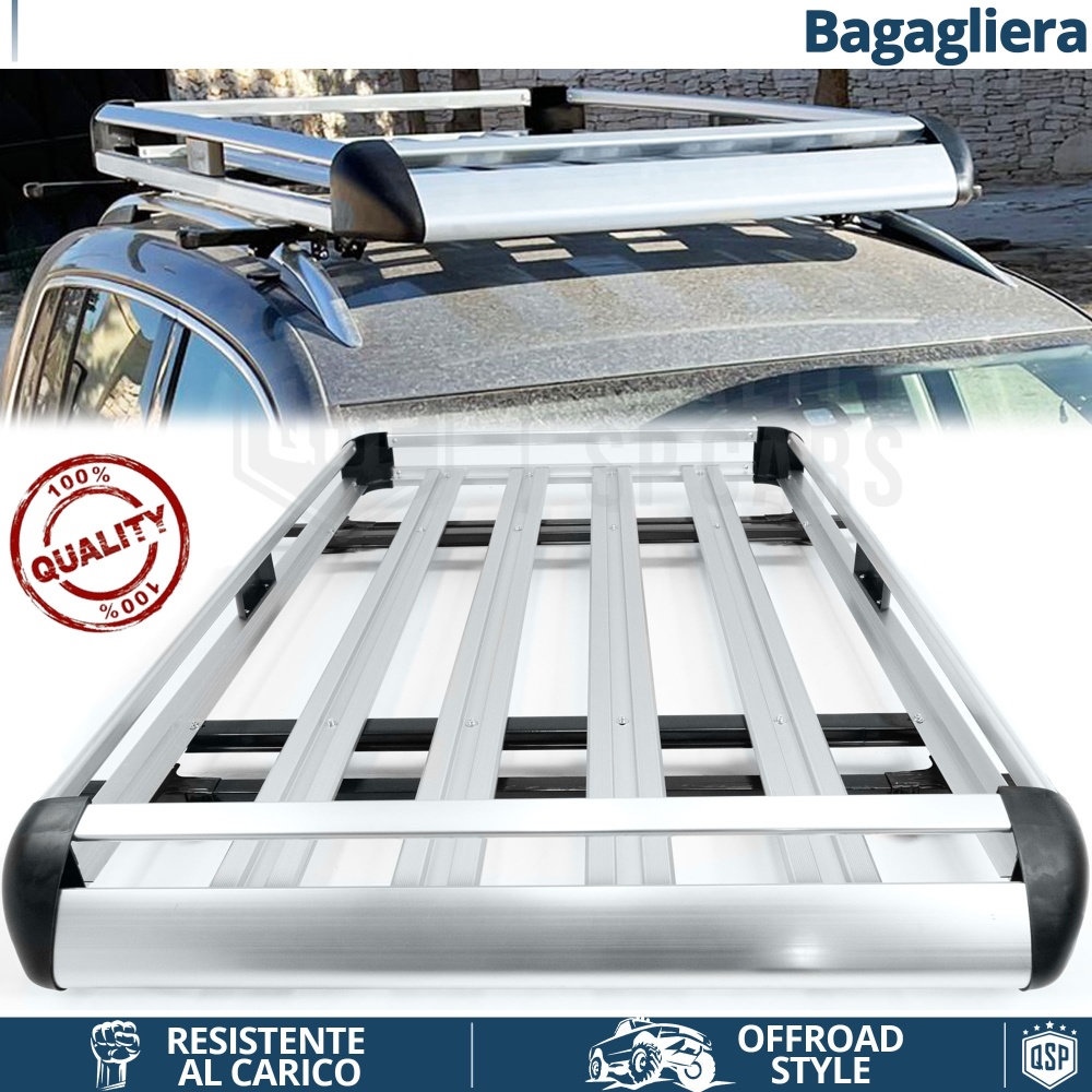 Portaequipajes de Techo para Mitsubishi Pajero | Cesta de Equipajes en Aluminio Plateado