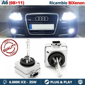 2x Bombillas Bi-Xenon D3S de Repuesto para AUDI A6 C6 09-11 Luz 6.000K Blanco Frio Lámpara 35W