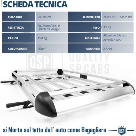 Portaequipajes de Techo para Ssangyong Korando, Rexton, XLV | Cesta de Equipajes en Aluminio