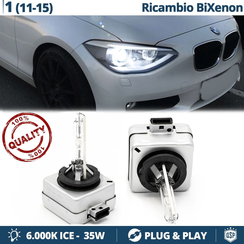 2x D1S Bi-Xenon Replacement Bulbs for BMW 1 SERIES F20/ F21 HID 6.000K White Ice 35W 2x D1S Bi-Xenon Replacement Bulbs for BMW 1 SERIES F20/ F21 HID 6.000K White Ice 35W