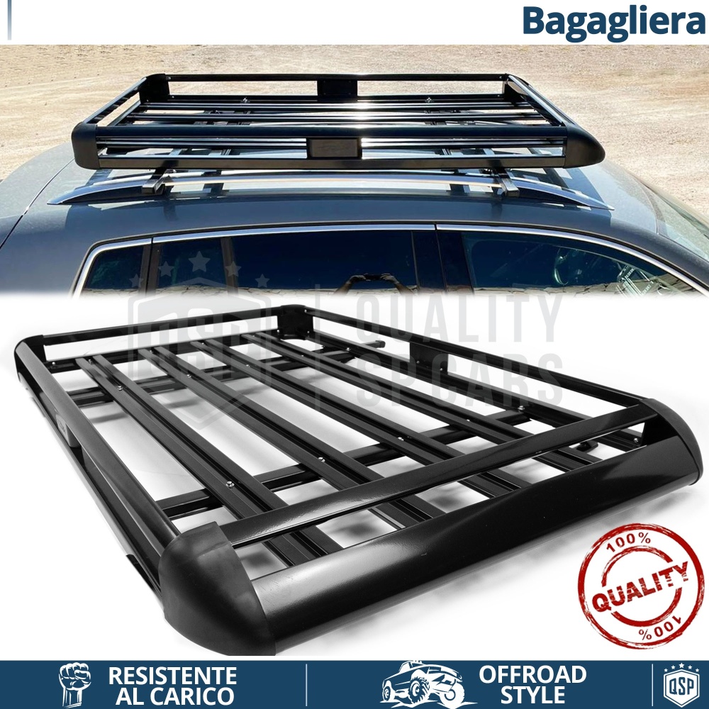 Portaequipajes de Techo para Volkswagen T-Roc, T-Cross | Cesta de Equipajes en Aluminio Negro