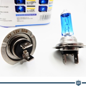 X2 H7 HALOGEN BULBS LIGHTS KIT 12V 55W, POWERFUL HEADLIGHT WHITE, XENON EFFECT, +35 Mt VISIBILITY