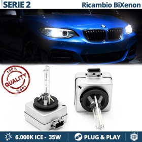 2x Bombillas Bi-Xenon D1S de Repuesto para BMW SERIE 2 F22/23 Luz 6.000K Blanco Frio Lámpara 35W
