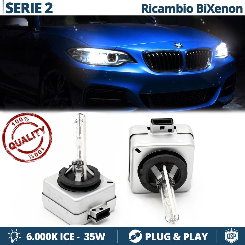 2x Bombillas Bi-Xenon D1S de Repuesto para BMW SERIE 2 F22/23 Luz 6.000K Blanco Frio Lámpara 35W