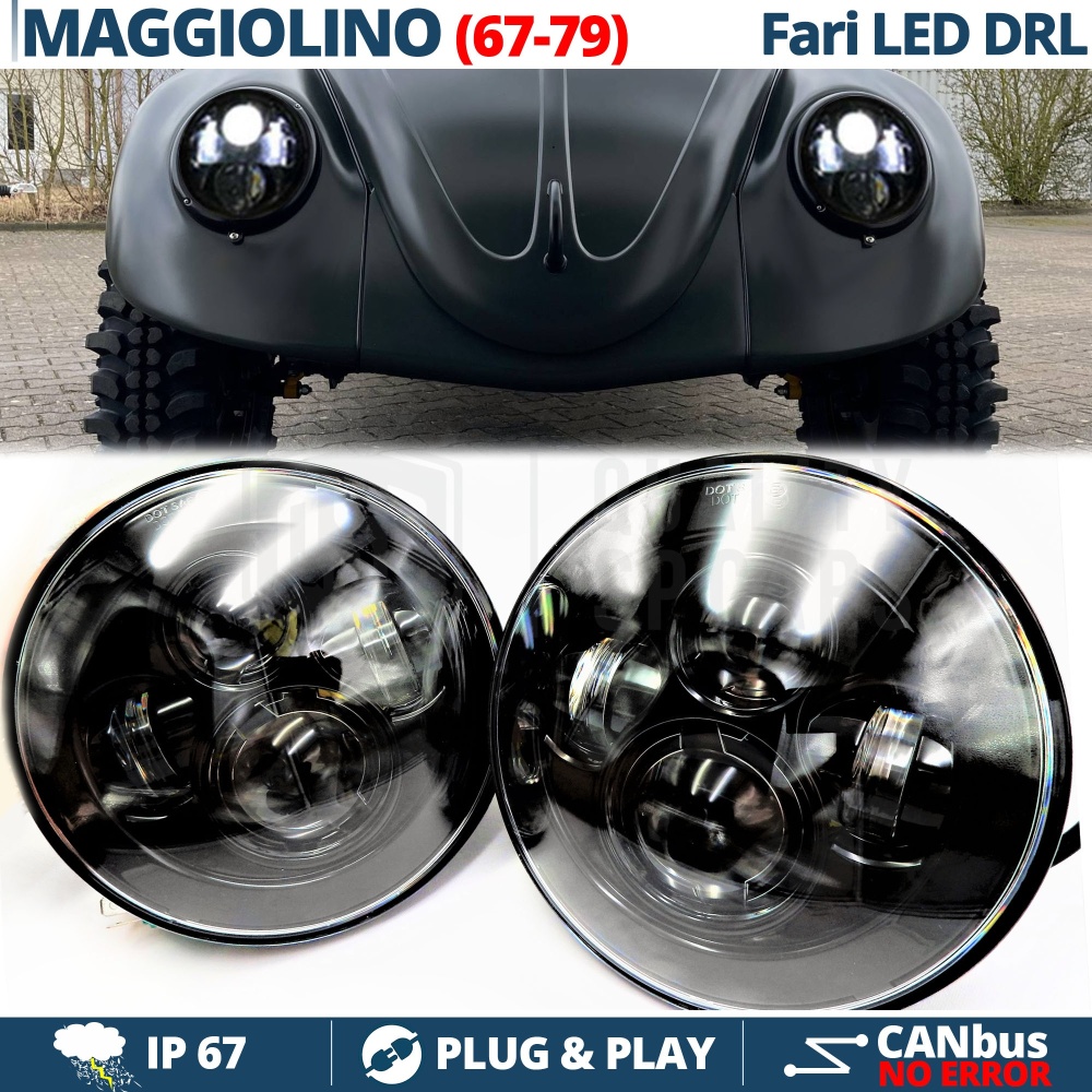 2 Faros Delanteros LED 7" para VW ESCARABAJO 6500K | Luces de Cruce + Carretera + Posición 2 Faros Delanteros LED 7" para VW ESCARABAJO 6500K | Luces de Cruce + Carretera + Posición