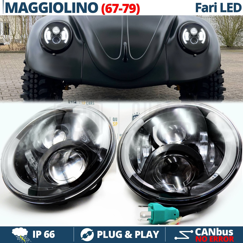 2 Faros Delanteros LED 7" para VW ESCARABAJO 6500K | DRL, Cruce, Carretera, Intermitentes 2 Faros Delanteros LED 7" para VW ESCARABAJO 6500K | DRL, Cruce, Carretera, Intermitentes