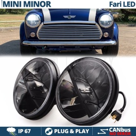 2 FARI LED 7'' Pollici Per MINI-MINOR CLASSIC 6500K Bianco Ghiaccio | Anabbaglianti + Abbaglianti