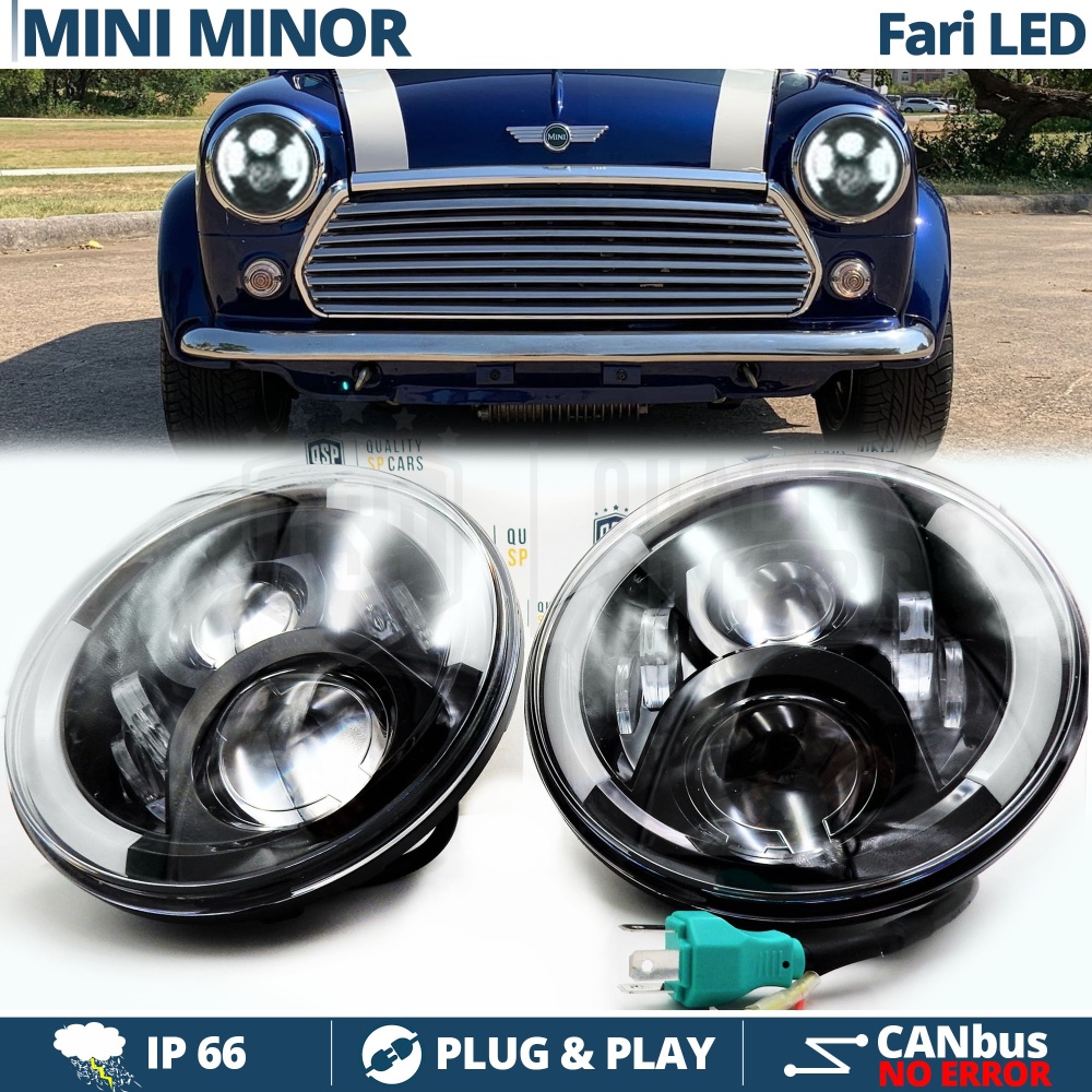 2 Faros Delanteros LED 7" para MINI-MINOR CLASICO 6500K | DRL, Cruce, Carretera, Intermitentes 2 Faros Delanteros LED 7" para MINI-MINOR CLASICO 6500K | DRL, Cruce, Carretera, Intermitentes