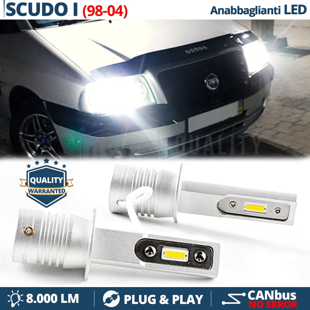 Kit LED H1 para FIAT SCUDO 1 (98-04) | Blanco Frío 6500K Potente 8000LM | CANbus Sin Error, Plug & Play Kit LED H1 para FIAT SCUDO 1 (98-04) | Blanco Frío 6500K Potente 8000LM | CANbus Sin Error, Plug & Play