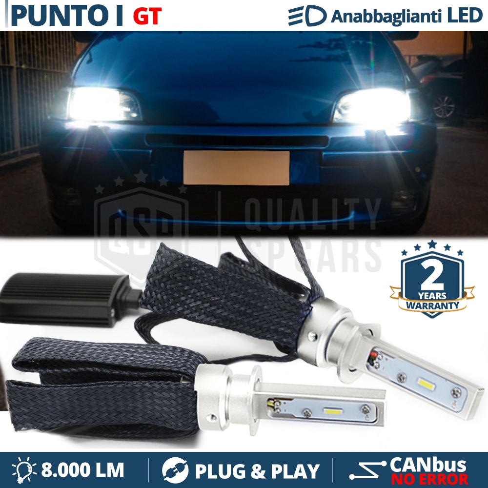 Kit LED H1 para Fiat PUNTO GT 176 Luces de Cruce | Bombillas LED H1 6500K 8000LM | CANbus