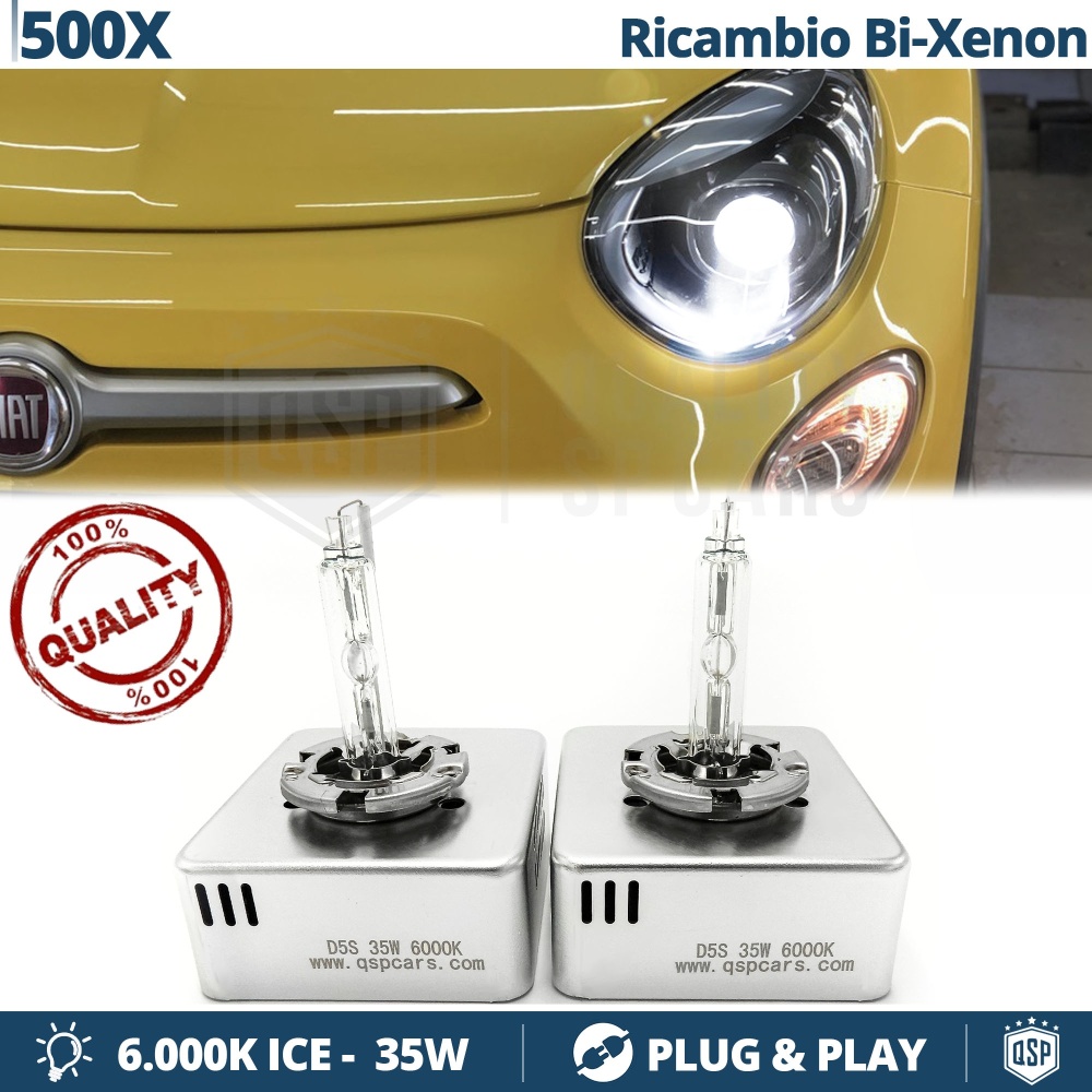 2 Bombillas de Repuesto D5S BI-XENON para FIAT 500X Blanco Frío 6000K 35W