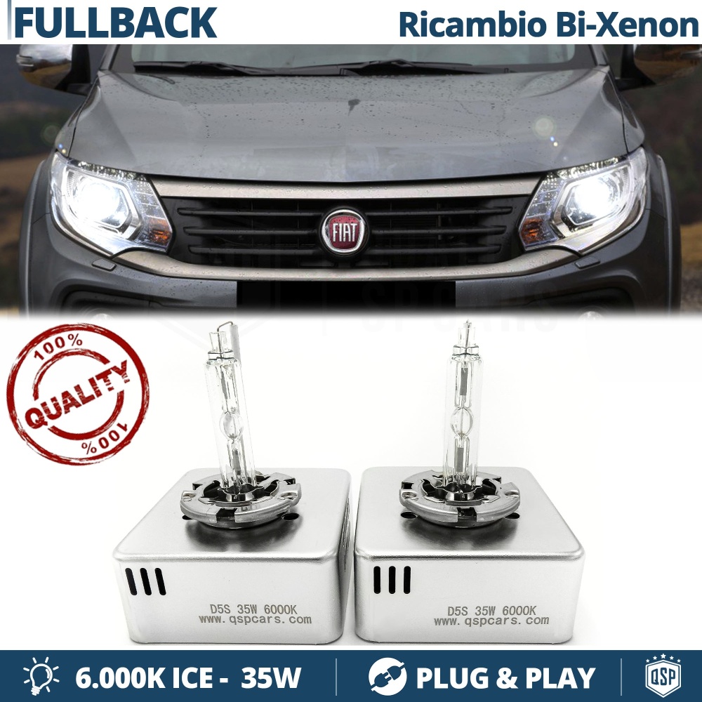 2 Bombillas de Repuesto D5S BI-XENON para FIAT FULLBACK Blanco Frío 6000K 35W