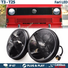 2 FARI LED 7'' Pollici Per VW TRANSPORTER T3 T25 (79-85) 6500K Bianco Ghiaccio | Anabbaglianti + Abbaglianti