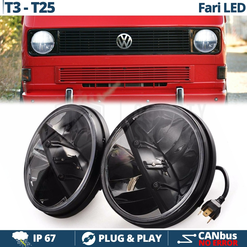 2 FARI LED 7'' Pollici Per VW TRANSPORTER T3 T25 (79-85) 6500K Bianco Ghiaccio | Anabbaglianti + Abbaglianti 2 FARI LED 7'' Pollici Per VW TRANSPORTER T3 T25 (79-85) 6500K Bianco Ghiaccio | Anabbaglianti + Abbaglianti