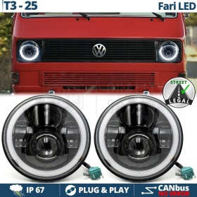 FAROS LED Angel Eyes para VW TRANSPORTER T3 T25 (79-85), Luz Blanca 6500K | APROBADO