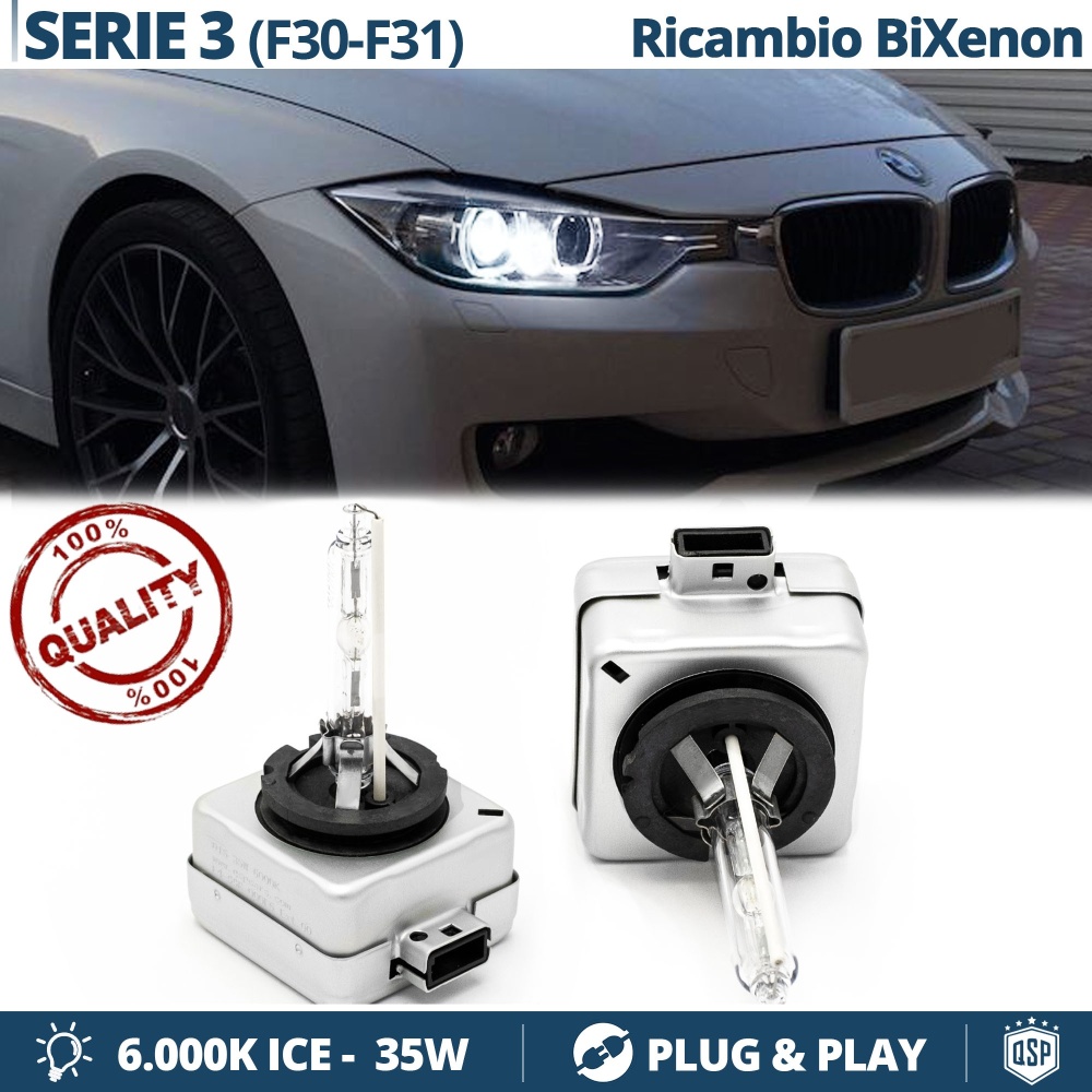 2x Bombillas Bi-Xenon D1S de Repuesto para BMW SERIE 3 F30/31 Luz 6.000K Blanco Frio Lámpara 35W