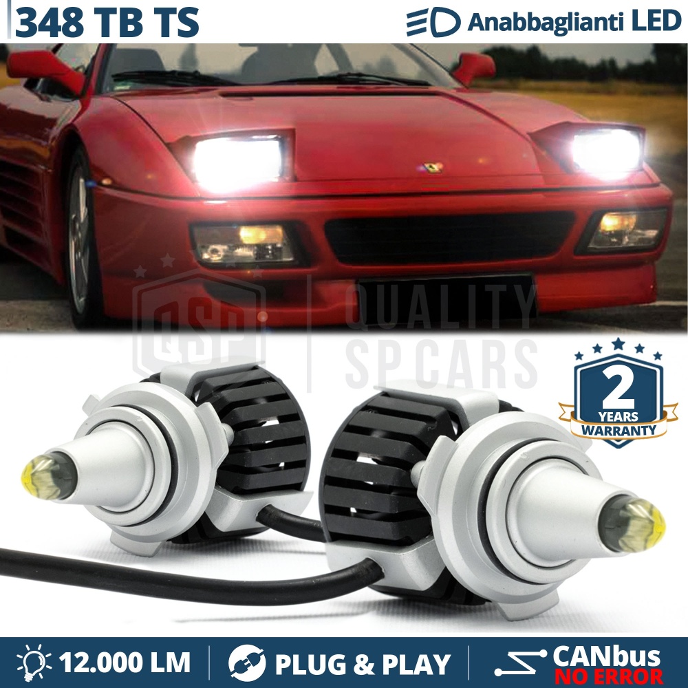 Kit LED para FERRARI 348 Luces de Cruce | Bombillas LED CANbus Blanco Frío | 6500K 12000LM