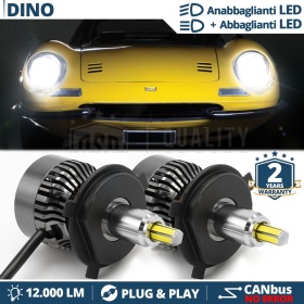 Kit LED para FERRARI DINO GTS Luces de Cruce + Carretera | 6500K 12000LM CANbus