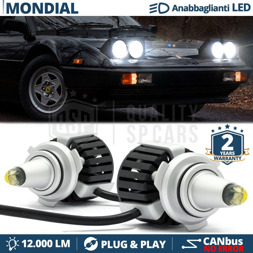 Kit LED para FERRARI MONDIAL Luces de Cruce | Bombillas LED CANbus Blanco Frío | 6500K 12000LM