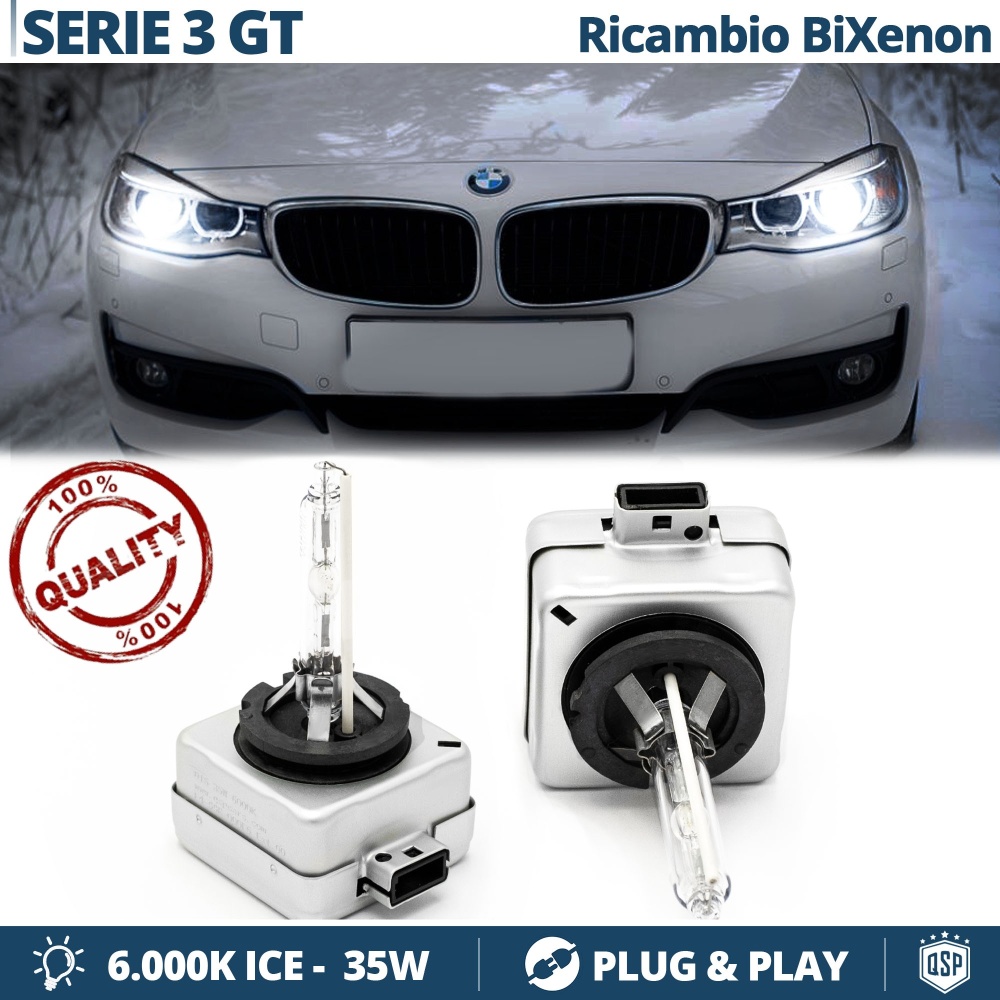 2x Bombillas Bi-Xenon D1S de Repuesto para BMW SERIE 3 GT F34 Luz 6.000K Blanco Frio Lámpara 35W