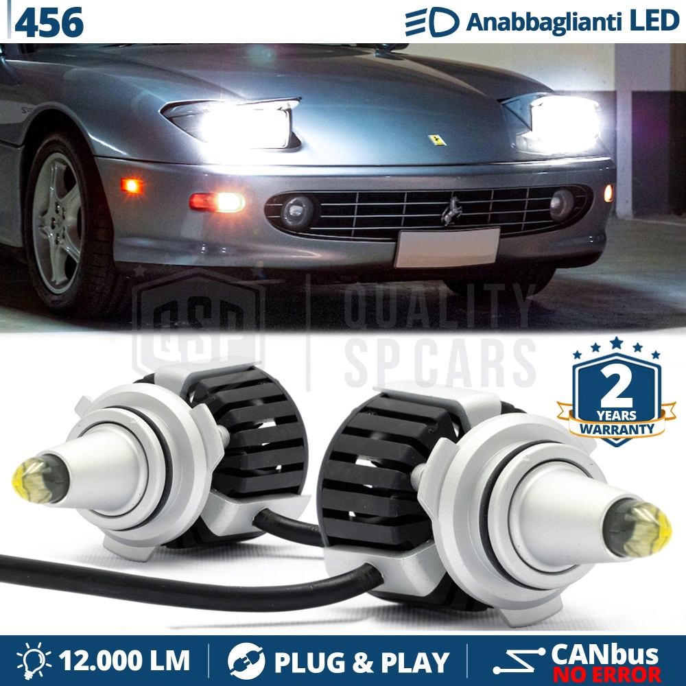 Kit LED para FERRARI 456 Luces de Cruce | Bombillas LED CANbus Blanco Frío | 6500K 12000LM