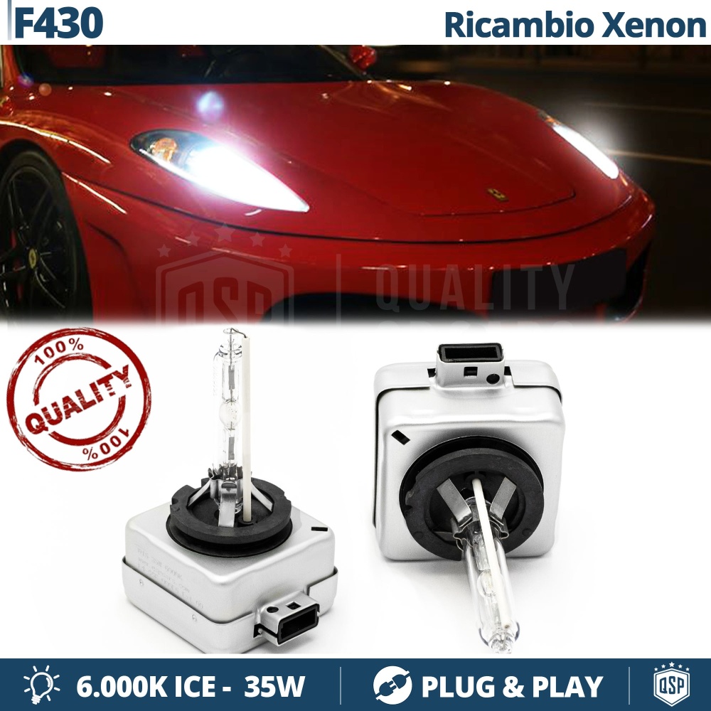 2x Bombillas Xenon de Repuesto para FERRARI F430 Luz 6000K Blanco Frio Lámpara 35W