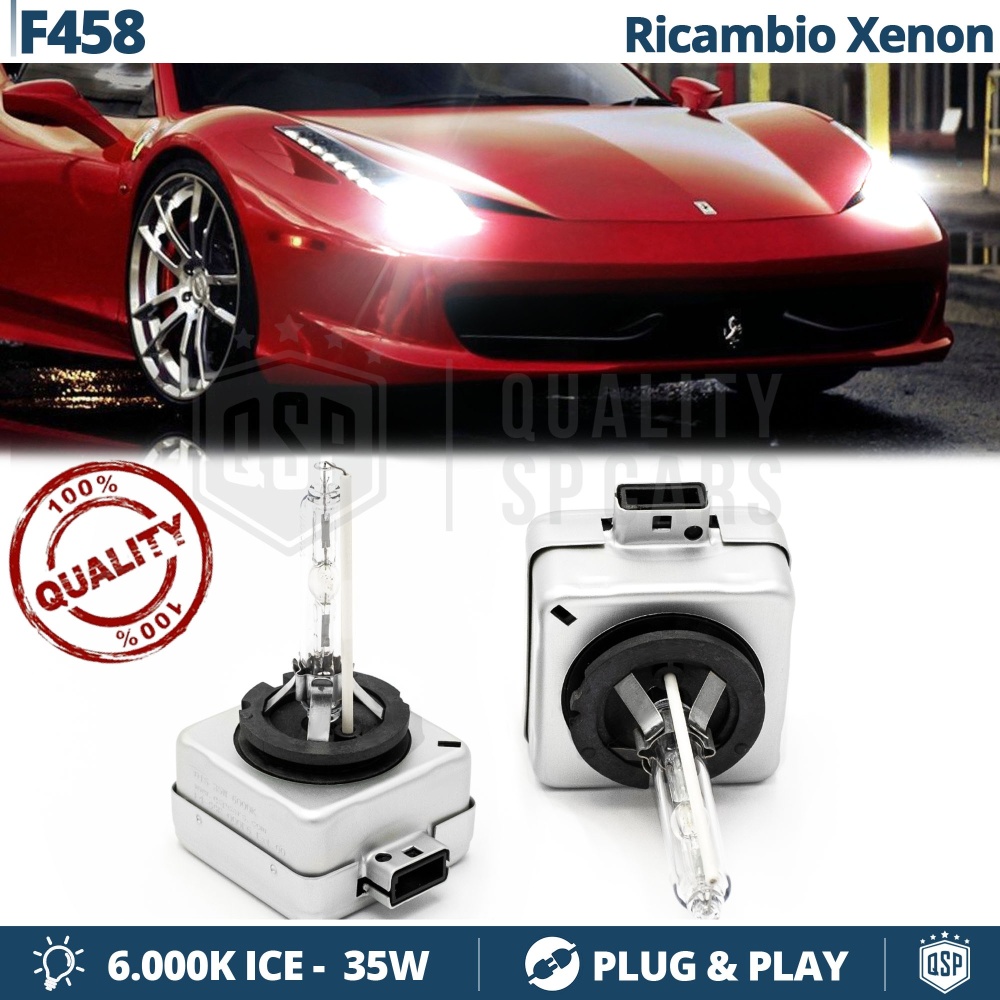 2x Xenon Replacement Bulbs for FERRARI 458 HID 6.000K White Ice 35W 2x Xenon Replacement Bulbs for FERRARI 458 HID 6.000K White Ice 35W