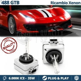 2x Bombillas Xenon de Repuesto para FERRARI 488 GTB Luz 6.000K Blanco Frio Lámpara 35W