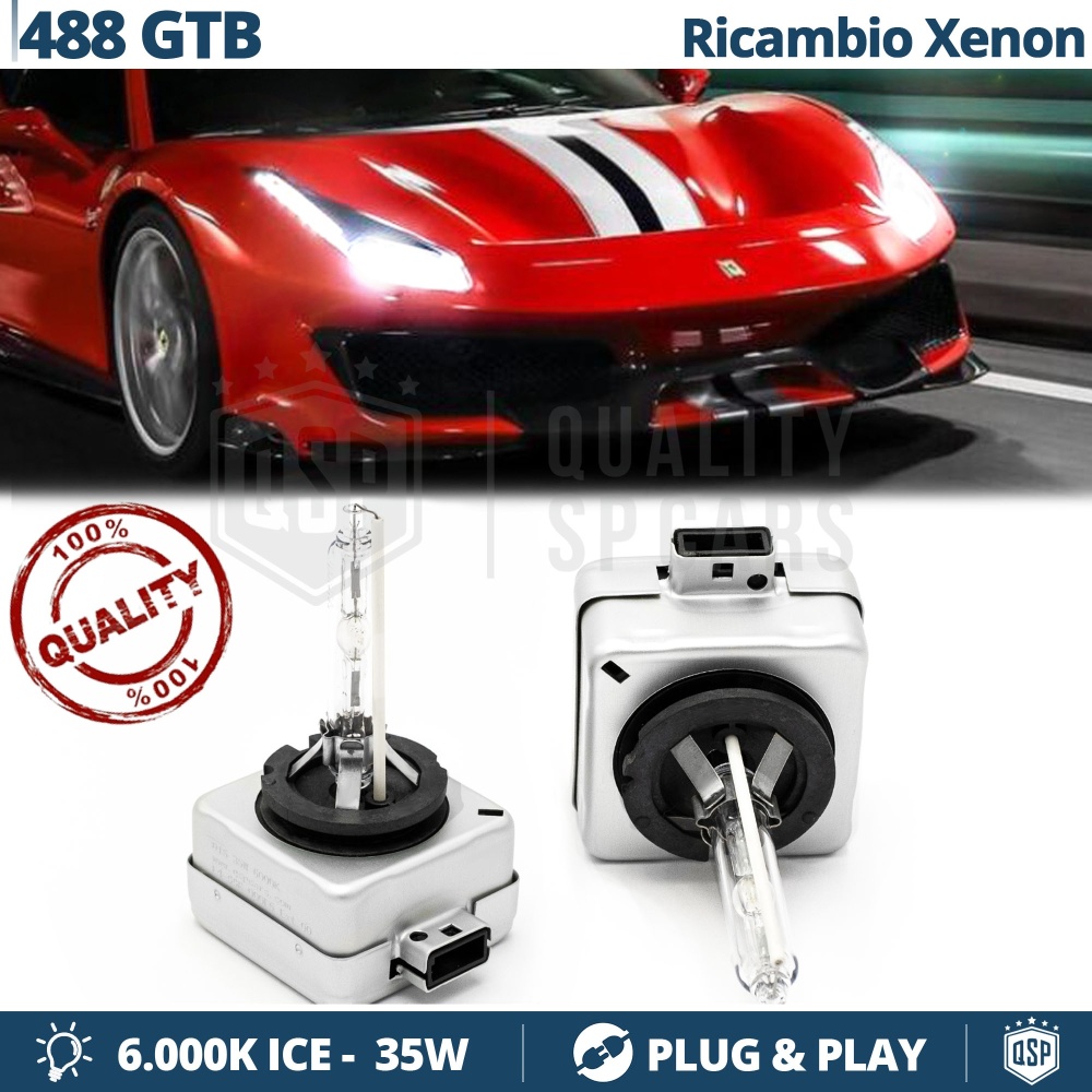 2x Bombillas Xenon de Repuesto para FERRARI 488 GTB Luz 6.000K Blanco Frio Lámpara 35W 2x Bombillas Xenon de Repuesto para FERRARI 488 GTB Luz 6.000K Blanco Frio Lámpara 35W