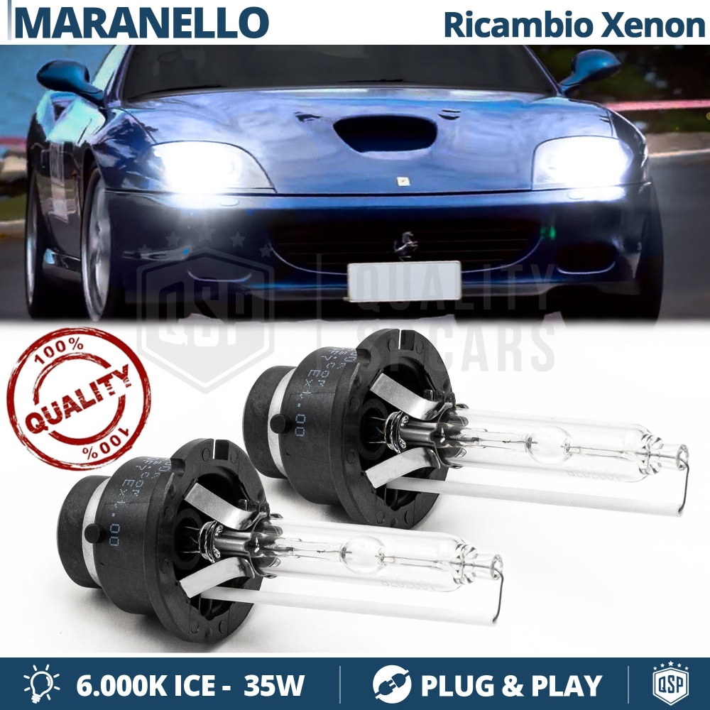 2x Bombillas Xenon de Repuesto para FERRARI MARANELLO Luz 6.000K Blanco Frio Lámpara 35W