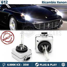 2x Bombillas Xenon de Repuesto para FERRARI 612 Luz 6.000K Blanco Frio Lámpara 35W