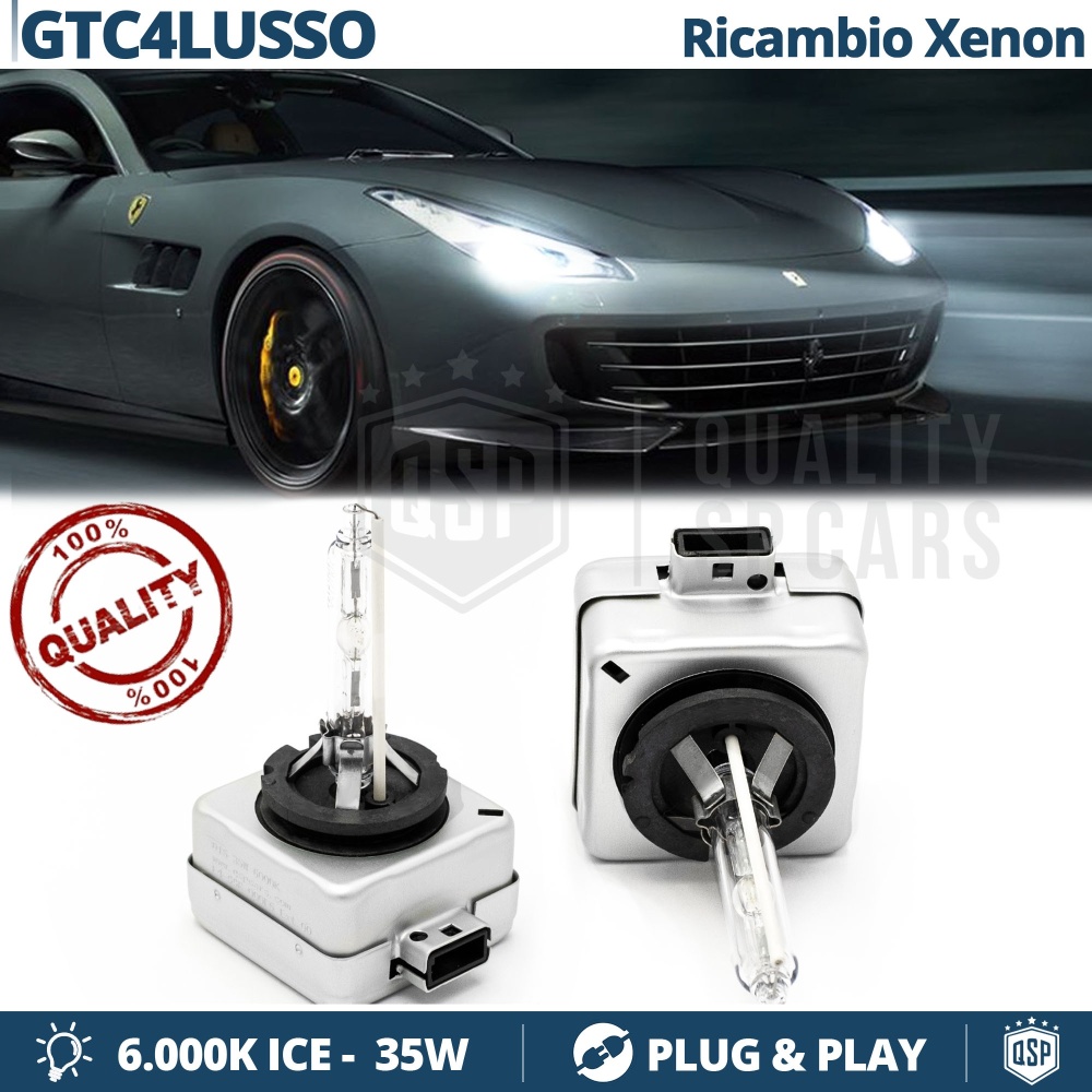 2x Bombillas Xenon de Repuesto para FERRARI GTC4 Luz 6.000K Blanco Frio Lámpara 35W 2x Bombillas Xenon de Repuesto para FERRARI GTC4 Luz 6.000K Blanco Frio Lámpara 35W