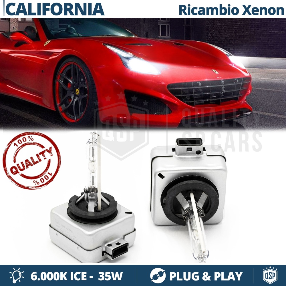 2x Bombillas Xenon de Repuesto para FERRARI CALIFORNIA - T Luz 6.000K Blanco Frio Lámpara 35W