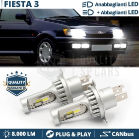 H4 Led Kit for FORD FIESTA 3 Low + High Beam 6500K 8000LM | Plug & Play CANbus