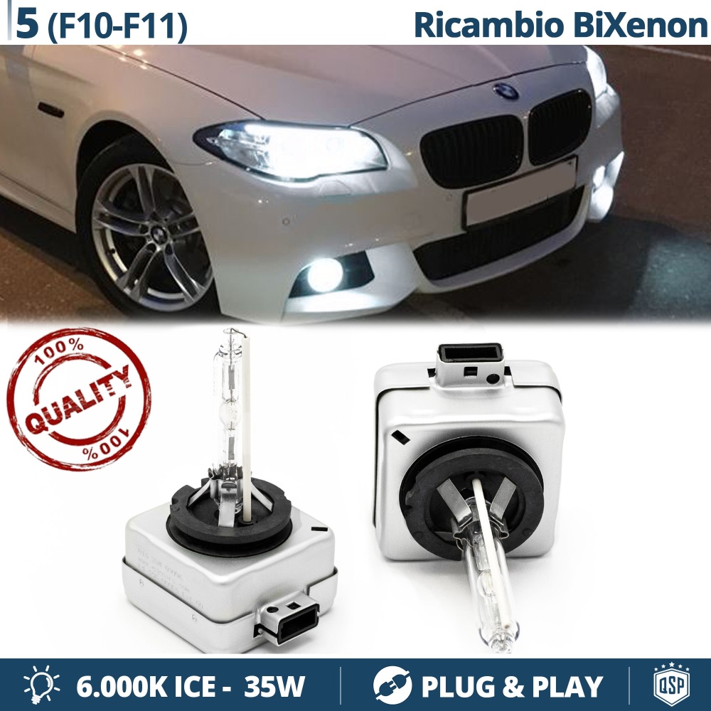 2x D1S Bi-Xenon Replacement Bulbs for BMW 5 SERIES F10/ F11 HID 6.000K White Ice 35W 2x D1S Bi-Xenon Replacement Bulbs for BMW 5 SERIES F10/ F11 HID 6.000K White Ice 35W