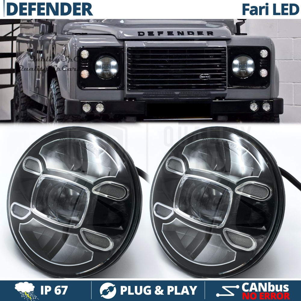 2 Faros Delanteros LED 7" para LAND ROVER DEFENDER 6500K | Luces de Cruce + Carretera + Posición 2 Faros Delanteros LED 7" para LAND ROVER DEFENDER 6500K | Luces de Cruce + Carretera + Posición