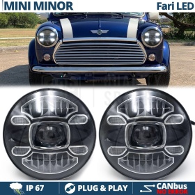 2 Faros Delanteros LED 7" para MINI-MINOR CLASICO 6500K | Luces de Cruce + Carretera + Posición