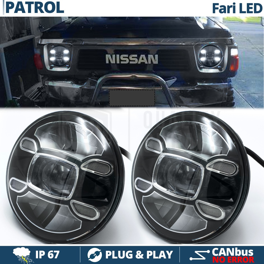 2 Faros Delanteros LED 7" para NISSAN PATROL GR (Y60) 6500K | Luces de Cruce + Carretera + Posición 2 Faros Delanteros LED 7" para NISSAN PATROL GR (Y60) 6500K | Luces de Cruce + Carretera + Posición