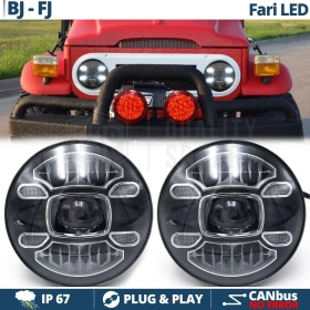 2 Faros Delanteros LED 7" para LAND CRUISER BJ, FJ 6500K | Luces de Cruce + Carretera + Posición